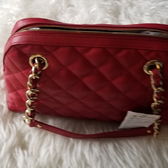 Banana Republic Handbags - Banana Republic Red Quilted Satchel Purse New